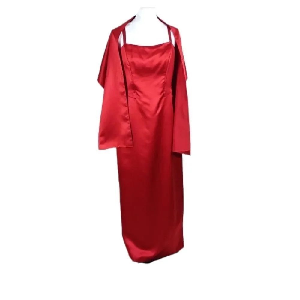 Vtg. Dave & Johnny Satin Formal Dress